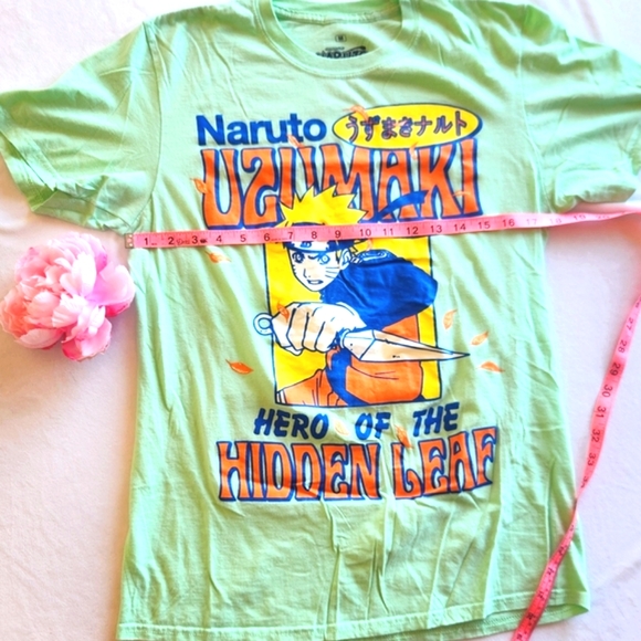 NARUTO Usumaki Shippuden Hero of the Hidden Leaf Lime Green T-shirt Medium - Picture 2 of 5